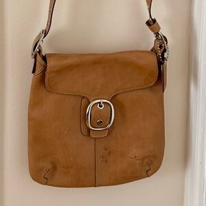 Coach Soho Large Leather Shoulder/Crossbody Bag - Light Tan, 12”x12”x4”